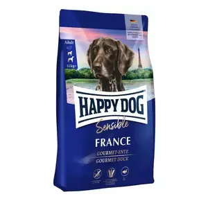 Корм для собак Happy Dog Sensible France 11 кг — взрослым, утка, беззерновой, безглютеновый