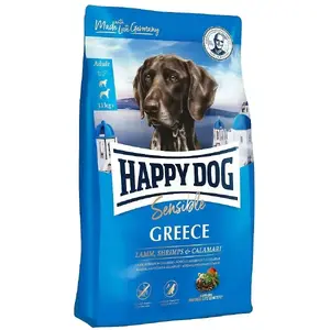 Sausā suņu barība happy dog Supreme Greece 1 kg — pilnvērtīga barība pieaugušiem suņiem