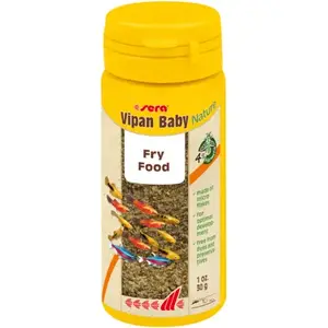 Sausais barības granulas sera Vipan baby flakes akvārija zivīm, 0,3 kg (burka), olbalt. 48.8%, tauki 8%