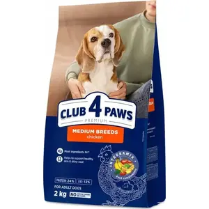 Suņu barība Synteza CLUB4Ł PIES 2 kg — sausa pilnvērtīga barība, vidēja izmēra šķirnēm
