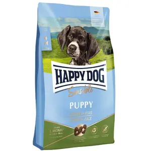 Sausa barība kucēniem Happy Dog Sensible Puppy 1 kg — jērs un rīsi, 1–6 mēnešiem