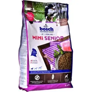Корм для собак Bosch Mini Senior 2,5 кг — сухой полнорационный корм для маленьких пожилых собак
