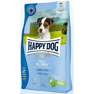 Suņu barība Happy Dog Sensible Mini Puppy 4 kg — jērs, rīsi, kukurūza