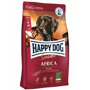 Sausais barības produkts suņiem Happy Dog Adult 300 g — strausa gaļa, bez graudiem, bez glutēna