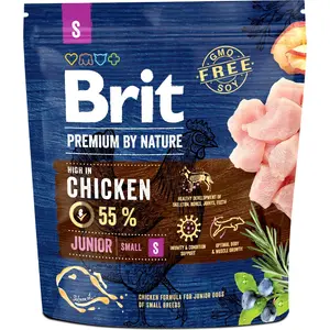 Сухой корм для щенков Brit Premium By Nature Junior S Small 1 кг — для мелких пород, сбалансированный состав