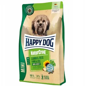 Сухой корм для собак happy dog NaturCroq Mini Ягнёнок и Рис 4 кг — крокеты для мелких пород, ягнёнок