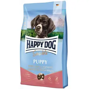 Suņu barība Happy Dog Sensible Puppy 4 kg — vistas, kartupeļi, lasis, rīsi