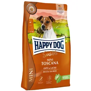 Сухой корм для собак Happy Dog Sensible Mini Toscana 4 кг — Взрослым, Мини-породы, Утка и Лосось, Без глютена