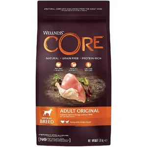 Suņu barība Core Adult Medium Breed Original 1,8 kg — pilnvērtīga sausa barība pieaugušiem vidēju šķirņu suņiem