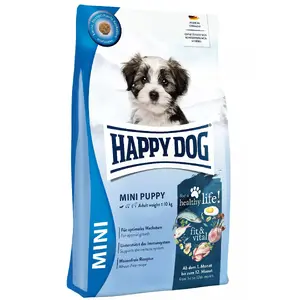 Dry Dog Food happy dog fit&vital Mini Puppy 10 kg — Beef, Fish, Lamb, Poultry, Sugar-free