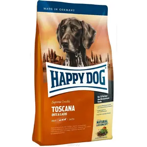 Sausa suņu barība happy dog Supreme Toscana 1 kg — pieaugušajiem, ar gaļu un graudaugiem