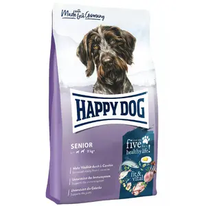 Dog food happy dog fit&vital Senior — 4 kg, for medium breeds, lamb/poultry/salmon, antioxidants
