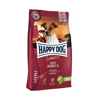 Корм для собак Happy Dog Sensible Mini Africa — Взрослым, мини-породы (5–10 кг), Страус, 4 кг