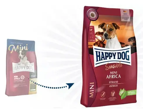 Happy Dog Sensible Mini Africa — Взрослым Страус 4 кг Photo 3
