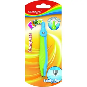 Plastic compass Keyroad Flow by Keyroad, blister pack, assorted colors
