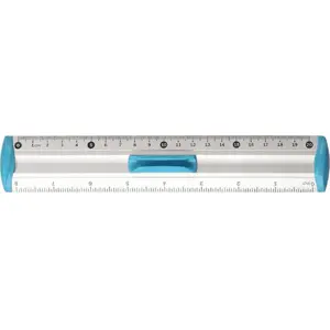 Ruler Tetis 20 cm aluminium blue — Tetis BL040-NB, single piece