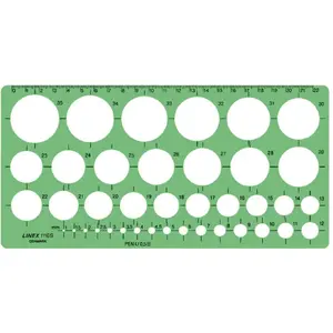 Galda lineāls Cisco Linex Schablone 1.2 mm — zīmēšanas un mērīšanas šablons