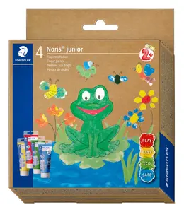 Staedtler 8814 D mazgājamas pirkstu krāsas 4 krāsu komplekts: zils, zaļš, sarkans, dzeltens