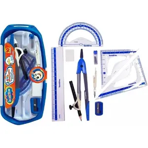 Geometry set 10 pcs with compass Bambino — drawing and measuring tools, school kit