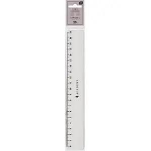 Plastic ruler 20 cm INTERDRUK — 20 cm measuring scale, transparent