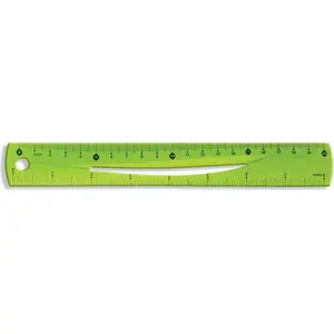 Lineāls Tetis elastīgs 20 cm zaļš BL020-ZB