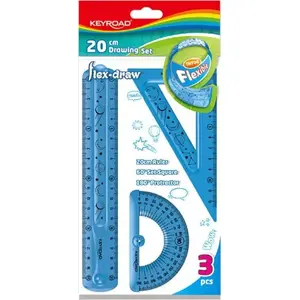 Geometry set Keyroad Flex-draw with graphics and hanging loop, mixed colors