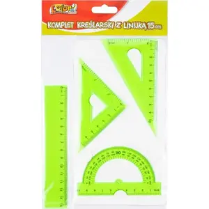 Drawing Set with 15 cm Ruler, Penmate — green, includes drafting tools