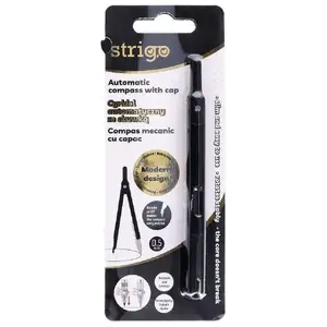 Drawing compass Strigo automatic with pencil holder, black