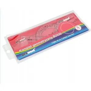 Geometry set Penword Komplet geometryczny 4el – Penword 4-piece drawing and measuring kit
