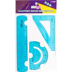 Flexible Geometry Set Strigo model 302576 — blue — school drawing and measurement tools
