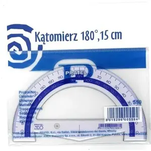 Leņķmērs Pratel 15 cm 180° — manuālais transportieris leņķu mērīšanai