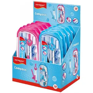 Geometry set Keyroad model KR971489 — 9-piece drawing and measuring kit, mixed colors, display pack