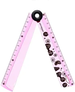 Ruler Set Keyroad Cyrkola with 15–30 cm Adjustable Ruler, Protractor and Compass Combined, Hanging Loop (mix colors)