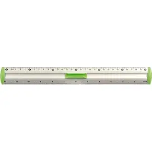 Aluminium ruler Tetis 20 cm – green (Tetis)