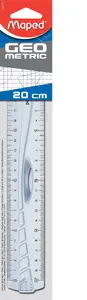 Ruler Maped 200 mm Plastic Blue Translucent — 200 mm, cm/mm scale
