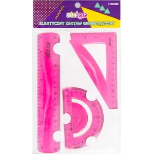 Geometry set Strigo model 302582 — flexible pink drawing instruments set