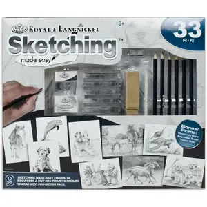 Sketching Set Royal & Langnickel R&L Sketching Made Easy — 33-piece sketch kit with pencils and accessories