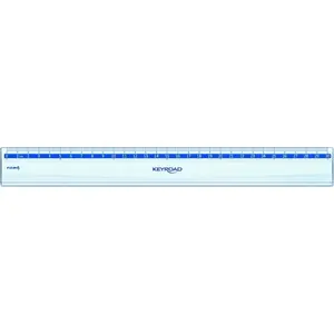 Plastmasas lineāls Keyroad 30 cm caurspīdīgs, 24 gab., kastē