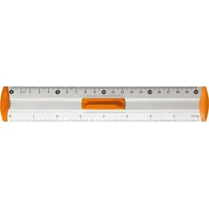 Aluminium ruler Tetis 20 cm, orange, model BL040-PB