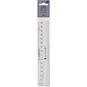 Ruler plastic 15 cm INTERDRUK — 15 cm plastic ruler for measuring and drawing