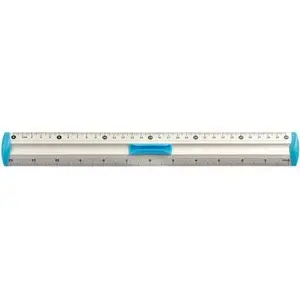 Ruler Tetis 30 cm aluminium blue – 30cm aluminium measuring ruler