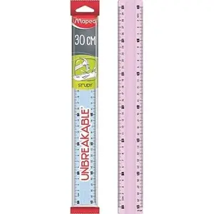 Ruler Maped Study unbreakable 30 cm, transparent plastic, 30cm length
