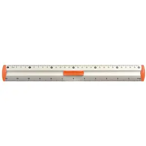 Aluminium 30 cm ruler Tetis BL040-PC, orange finish