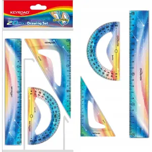 Geometry set Keyroad Zestaw geometryczny KEYROAD Twilight with 20 cm ruler, mixed colors