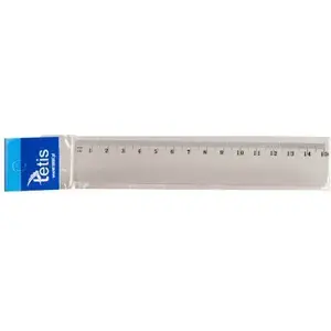 Ruler Tetis 15 cm model BL002-A — 15 cm plastic straightedge