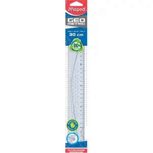 Ruler Maped Geometric 30 cm for Left-Handed – Maped 30 cm straight ruler for left-handed users