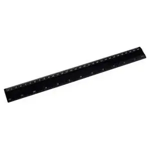 Aluminium Ruler D.Rect 30 cm, black