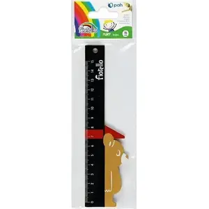 Wooden 15 cm Ruler Fiorello with Bear Motif — Fiorello 15 cm wooden ruler
