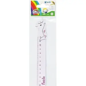 Wooden 12 cm ruler Fiorello — model 441559, unicorn motif