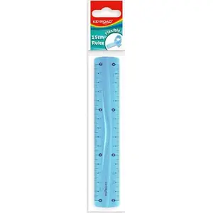 Ruler Keyroad 15 cm flexible with hanging hole, mixed colors